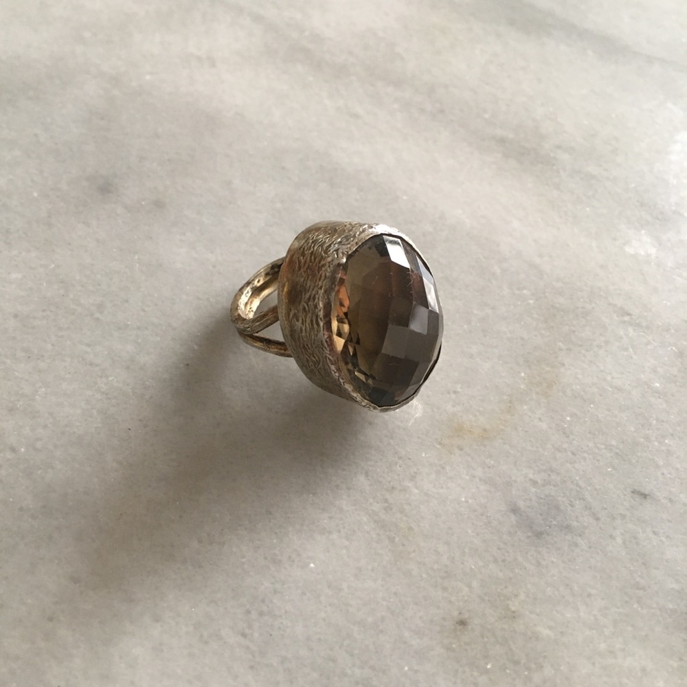 Smoky quartz ring